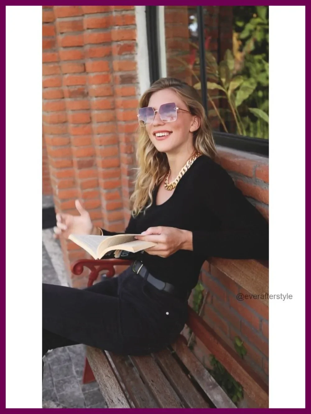 Large Square Sunglasses Women UV400 Metal Frame